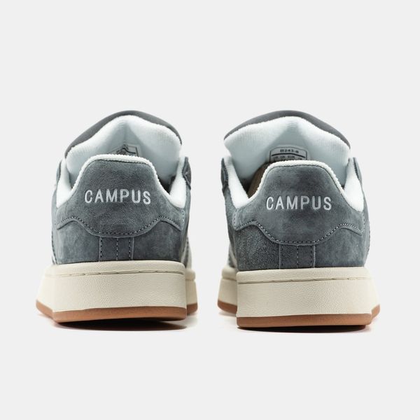 Gray retro sneakers with white stripes