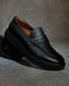Black leather loafers with chunky soles