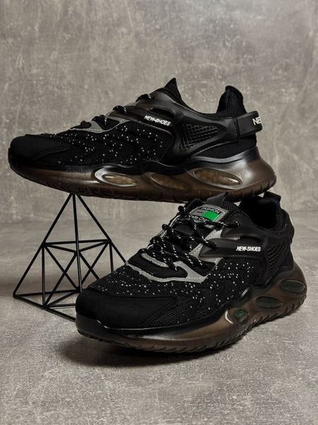 Black summer sneakers with silicone soles