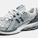 Gray athletic sneakers with mesh and accents