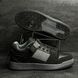 Black sneakers made of genuine suede with gray accents