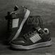 Black sneakers made of genuine suede with gray accents