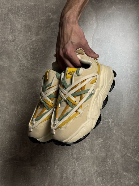 Beige suede lace-up sneakers