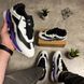 White sneakers with purple accents