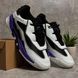 White sneakers with purple accents