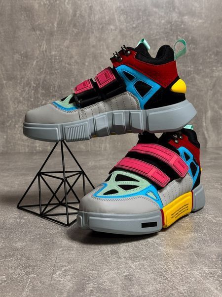Colorful sneakers with Velcro straps