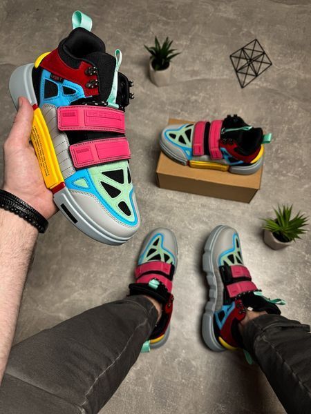 Colorful sneakers with Velcro straps