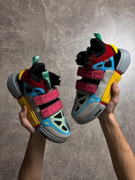 Colorful sneakers with Velcro straps