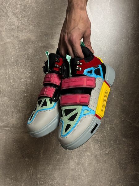 Colorful sneakers with Velcro straps