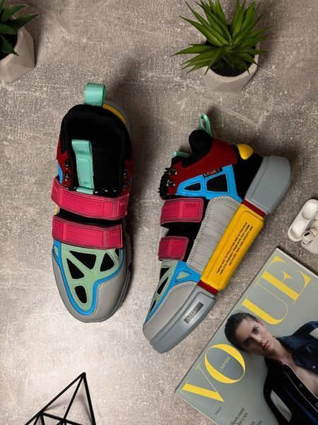 Colorful sneakers with Velcro straps