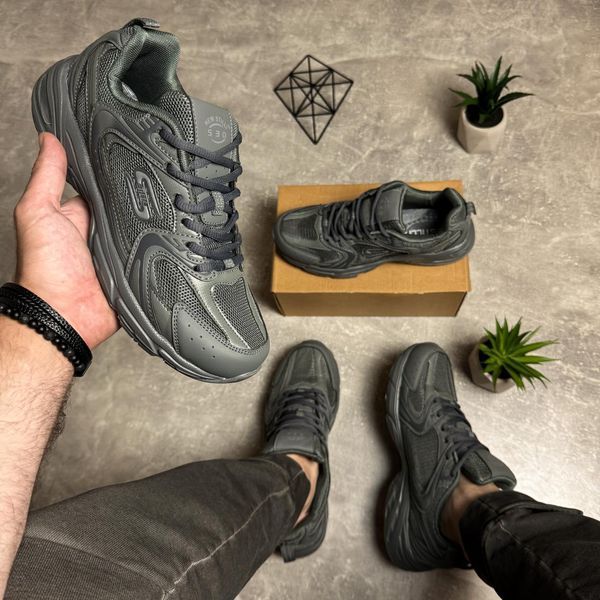 Gray mid-season sneakers