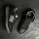 Black sneakers made of genuine suede with gray accents